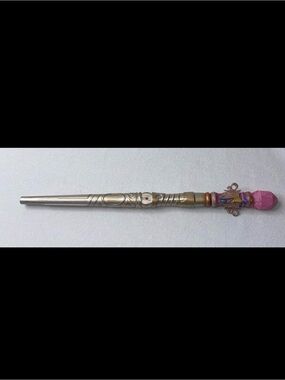Ornate Decorative Wand with Pink Gem Accent